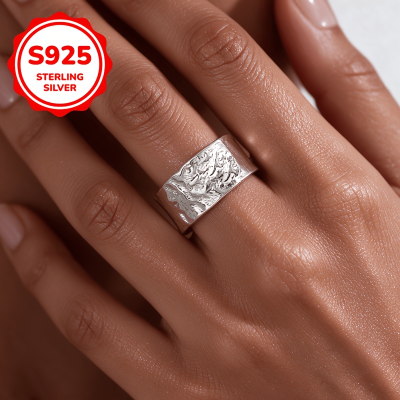Women's 925 Silver Adjustable Tinfoil Ring